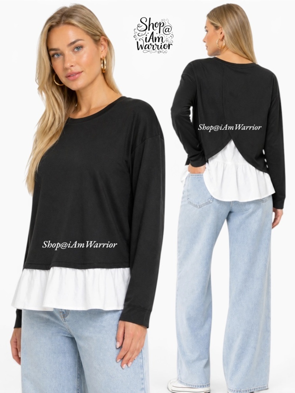 Vince Camuto mixed media peplum top *shop@iamwarrior